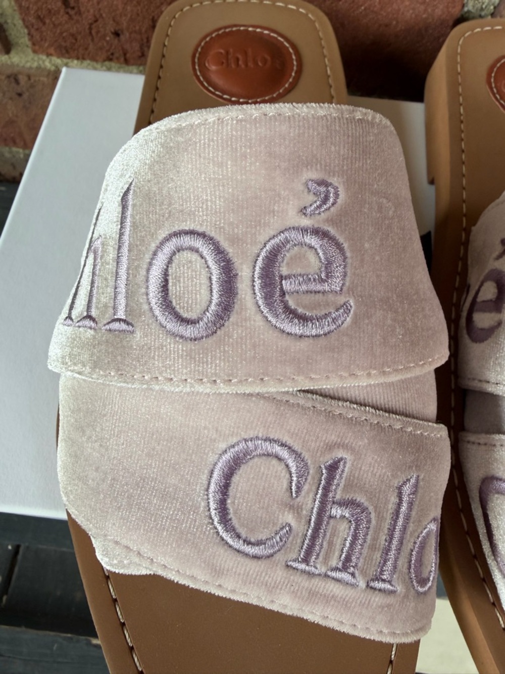 Chloe Woody Velvet Slide - Picture 6 of 14